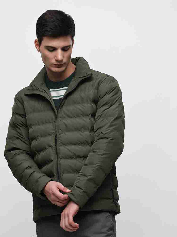 SELECTED HOMME Green Hooded Puffer Jacket