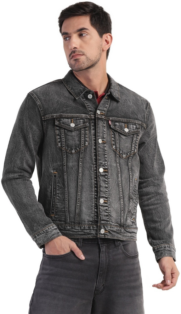 levis denim jacket grey