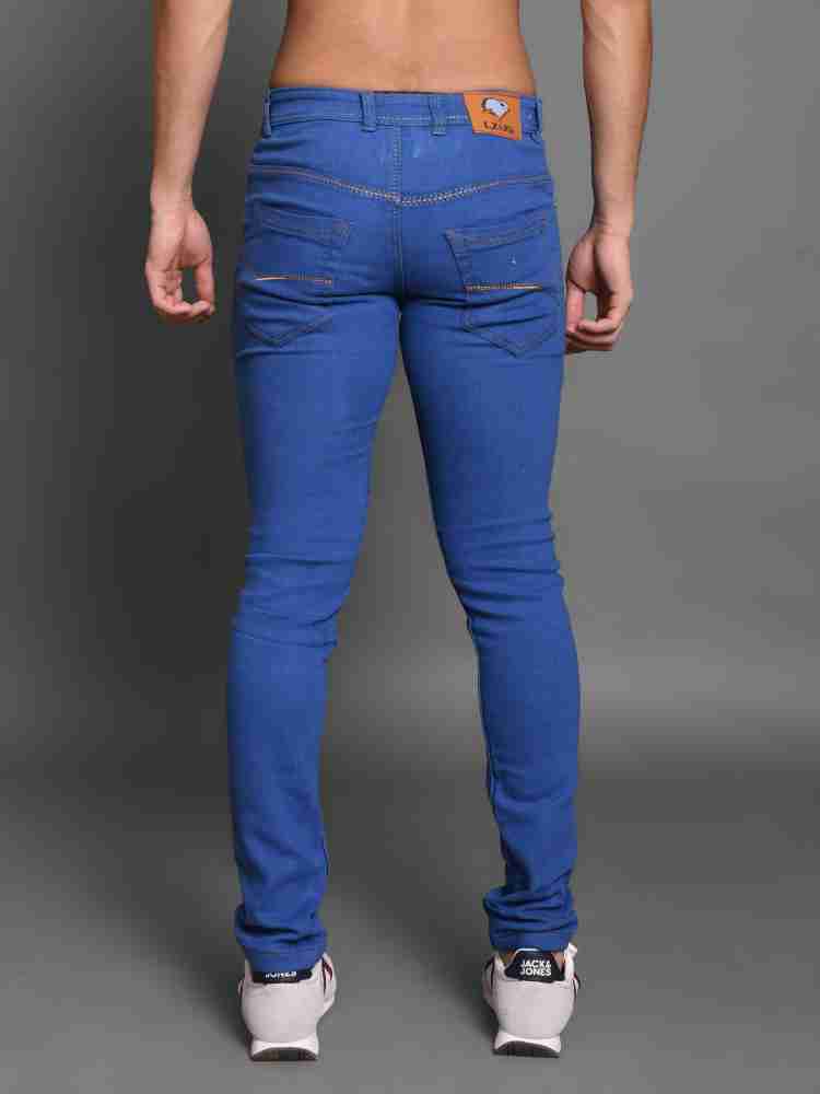 LZard Men Dark Blue Slim Clean Look Stretch Jeans