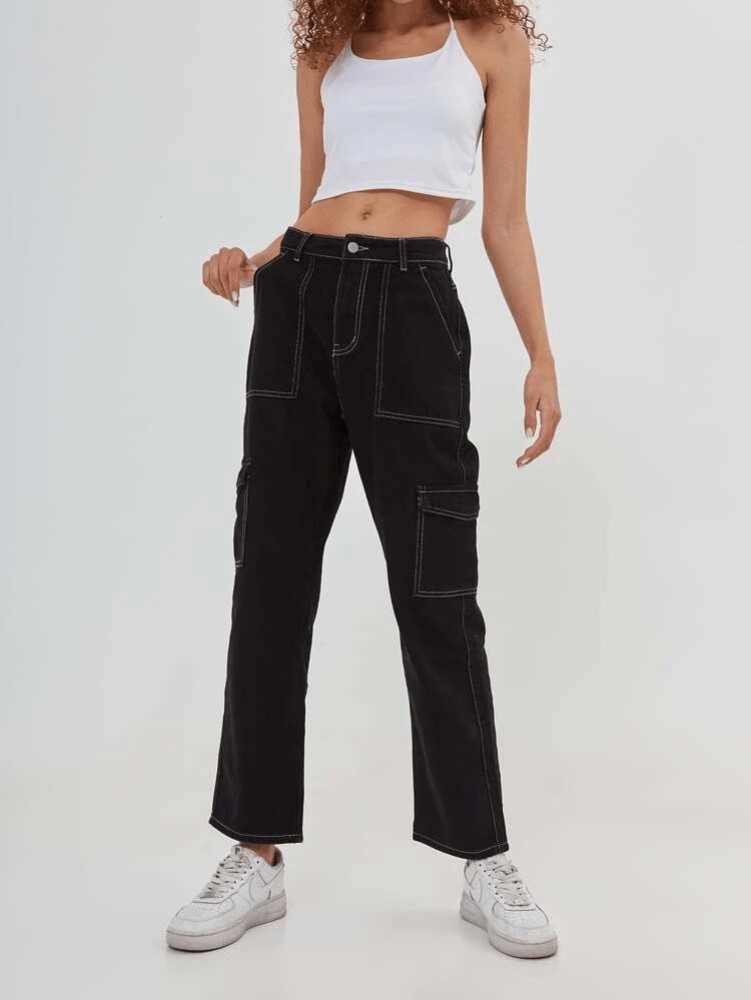 Ladies Cargo Trousers Skinny Stretch Women's Jeans Green khaki 6 8 10  12 14 | eBay