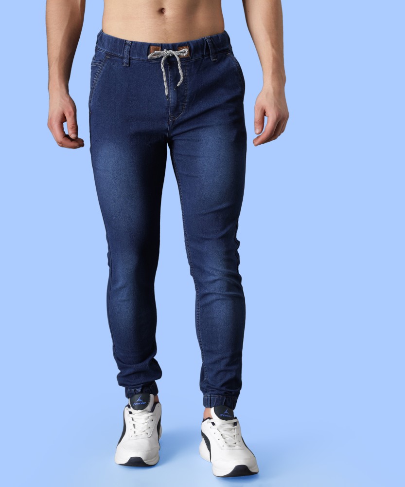 Comfort Fit Faded Men Denim Jogger Jeans Grey