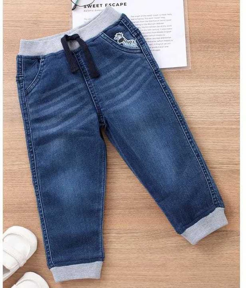 Buy Kidscool Baby and Little BoysGirls Elastic Waist Ripped Denim Jeans  Pants Blue 6  12 Months at Amazonin