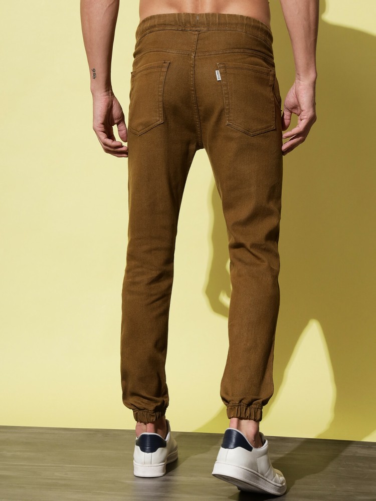 Spykar Coffee Brown Cotton Slim Fit Narrow Length Jeans For Men Skinny   skn02bb20coffeebrown