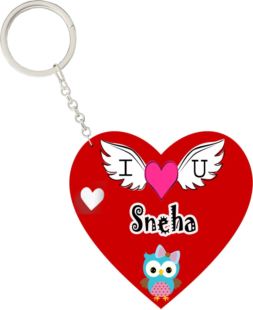 MorFex Sneha Name Beautiful Heart Shape Arclic Keychain Best Gifts ...