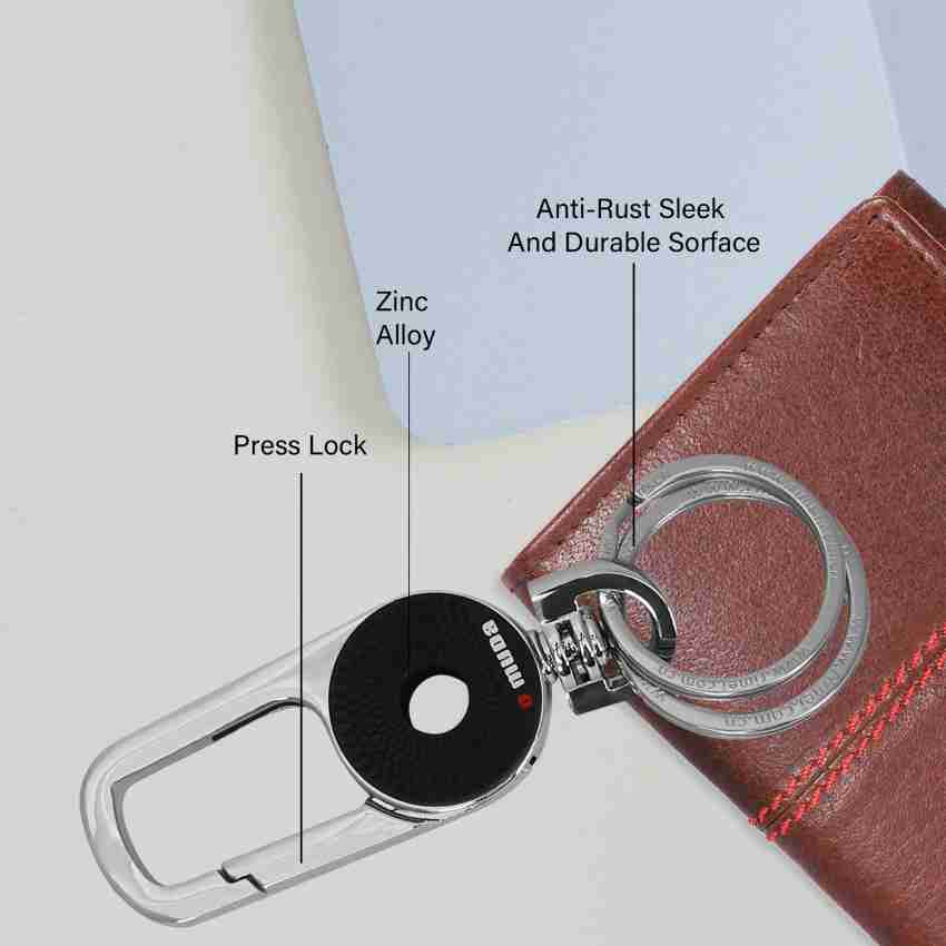 Leather belt key holder with 6 key rust