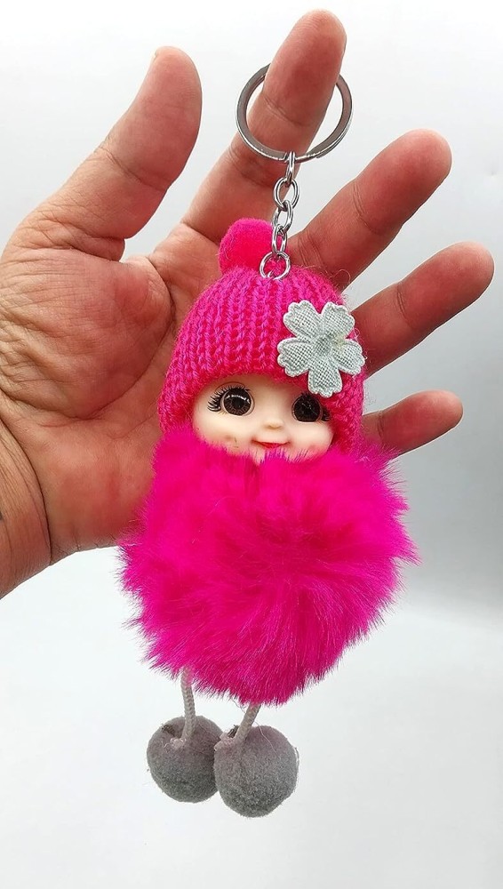 Tej Gifts Fluffy Faux Fur Cute Doll Pom Pom Key Ring  Keychain for Girls  Bag Baby Pink Key Chain Price in India - Buy Tej Gifts Fluffy Faux Fur Cute  Doll