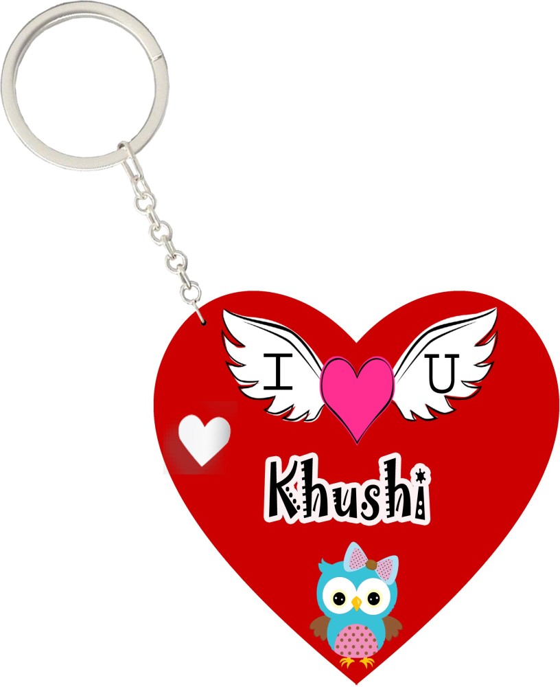 MorFex Khushi Name Beautiful Heart Shape Arclic Keychain Best ...