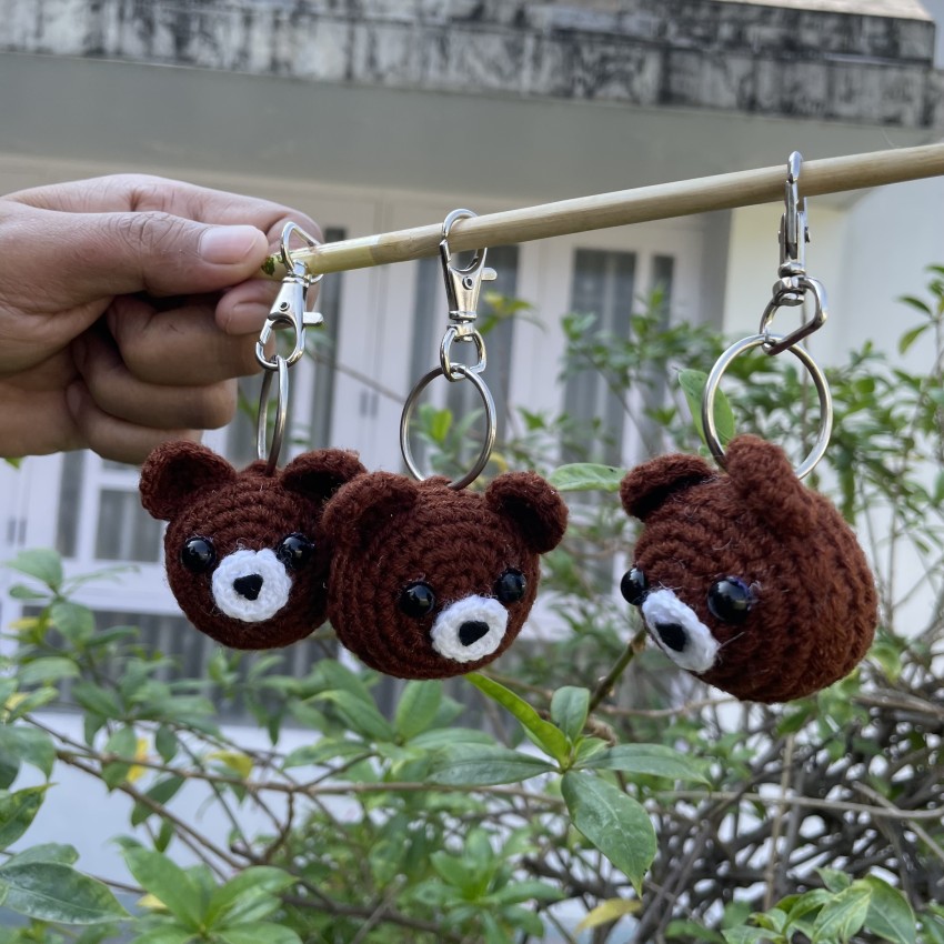 Teddy bear w/heart handmade keyring cute keychain