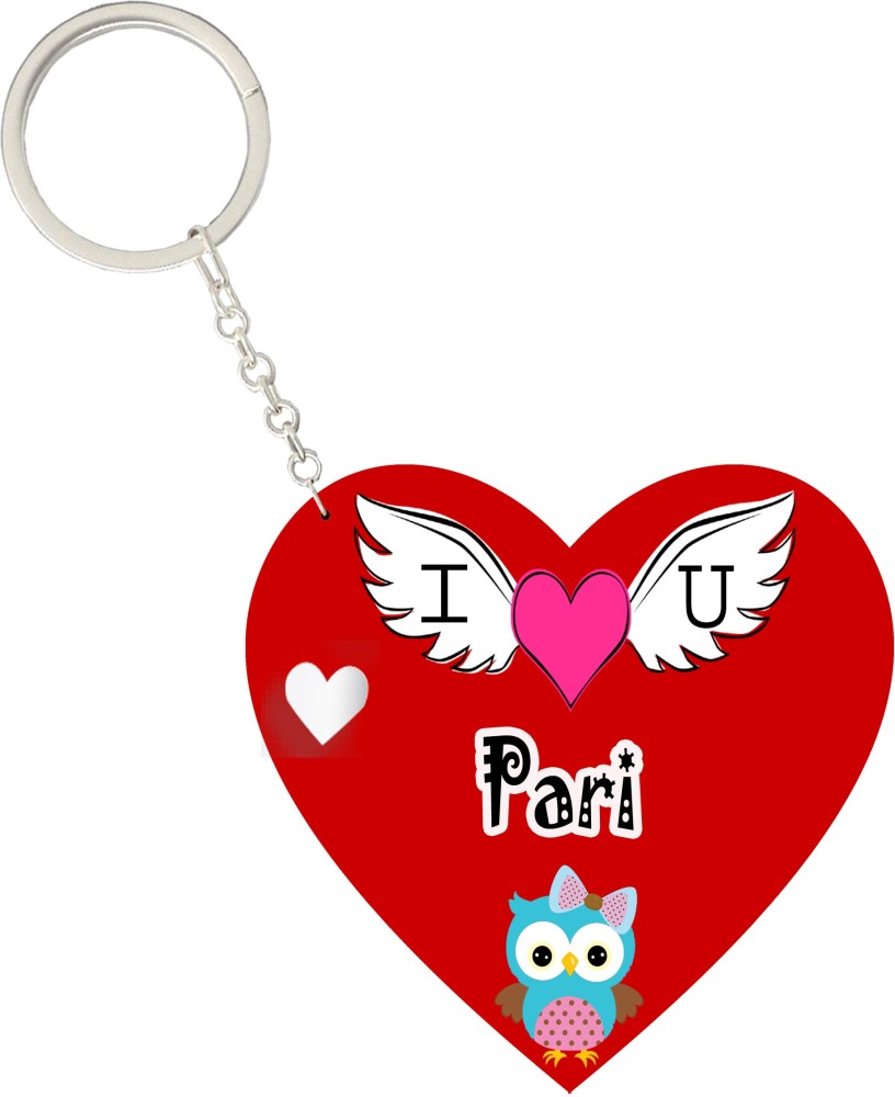 MorFex Pari Name Beautiful Heart Shape Arclic Keychain Best Gifts ...