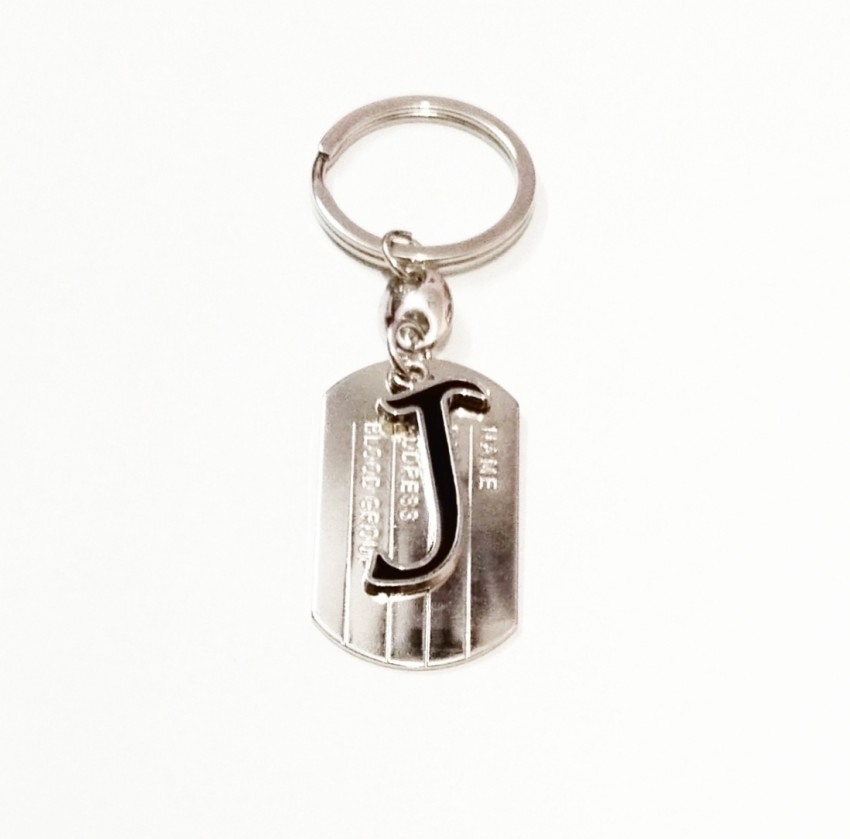 Letter J Keychain- Black - The Personal Print