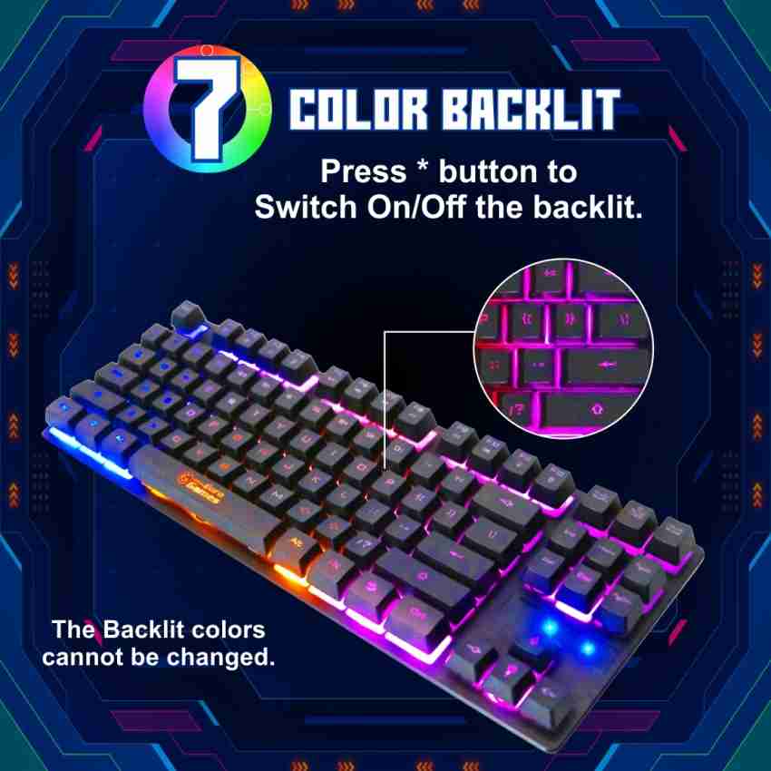  Buy RPM Euro Games Gaming Keyboard Wired 7 Color LED Illuminated  & Spill Proof Keys, Black, Medium Online at Low Prices in India