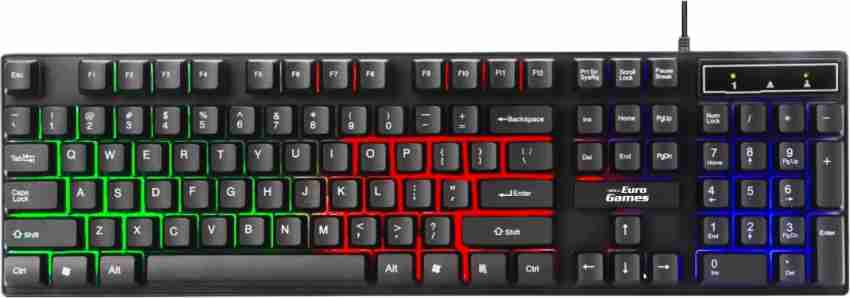  Buy RPM Euro Games Gaming Keyboard Wired, 87 Keys Space Saving  Design, Membrane Keyboard with Mechanical Feel