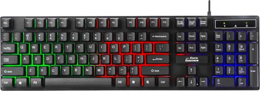 RPM Euro Games Gaming Keyboard Wired 7 Color LED Illuminated & Spill Proof  Keys, Black, Medium & Gaming Mousepad Speed Type Extended Large (Size - 800  mm x 300 mm x 3 mm) - Price History