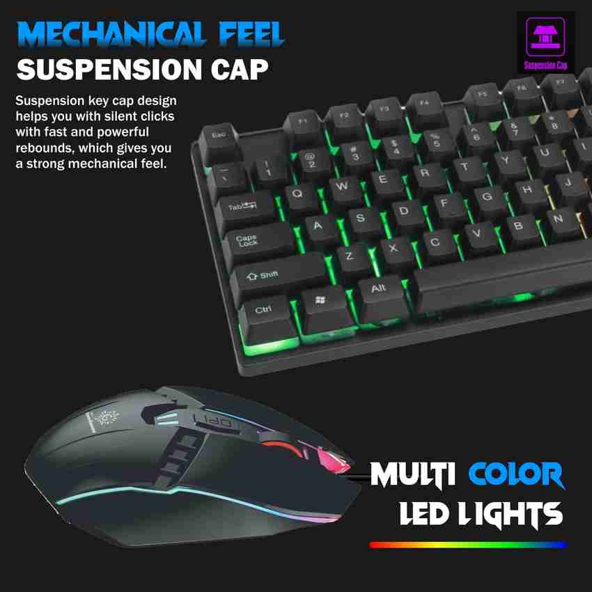 Buy RPM Euro Games Gaming Keyboard Wired 7 Color LED Illuminated & Spill  Proof Keys, Black, Medium Online at Best Prices in India - JioMart.