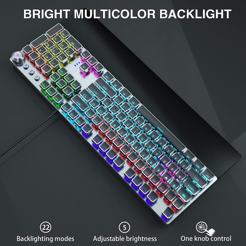 RPM Euro Games Gaming Keyboard with Backlit RGB, with Wrist Support