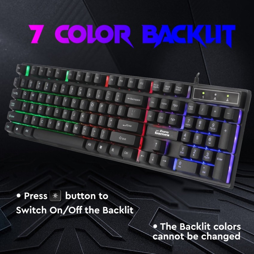 Buy RPM Euro Games Gaming Keyboard Wired 7 Color LED Illuminated