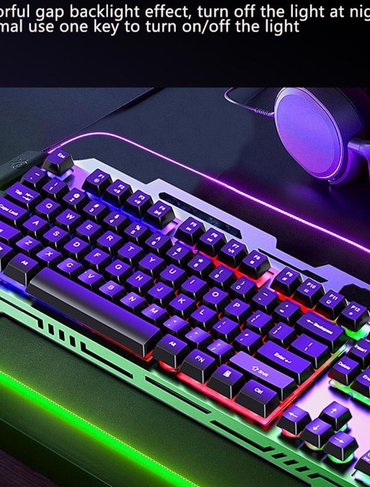 RPM Euro Games Gaming Keyboard - Normal / 7 Color LED Illuminated & Spill  Proof Keys Membrane Wired USB Gaming Keyboard