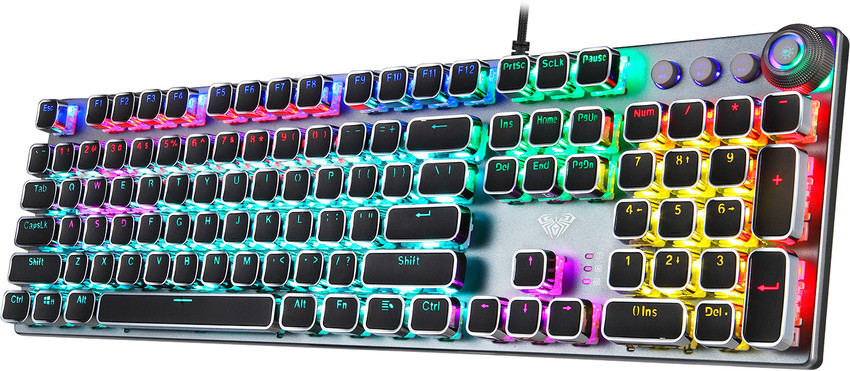 RPM Euro Games Gaming Keyboard with Backlit RGB, with Wrist Support