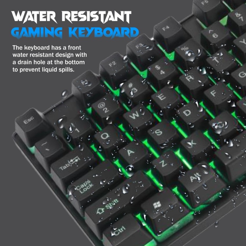 RPM Euro Games Gaming Keyboard - Normal / 7 Color LED Illuminated & Spill  Proof Keys Membrane Wired USB Gaming Keyboard - RPM Euro Games 