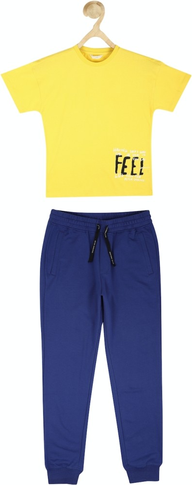 Peter England TShirts  Buy Peter England Blue Tshirt Joggers Combo Online   Nykaa Fashion