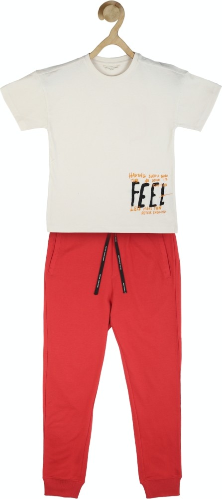 Buy Men Orange Solid Casual T Shirt and Joggers Online  715976  Peter  England