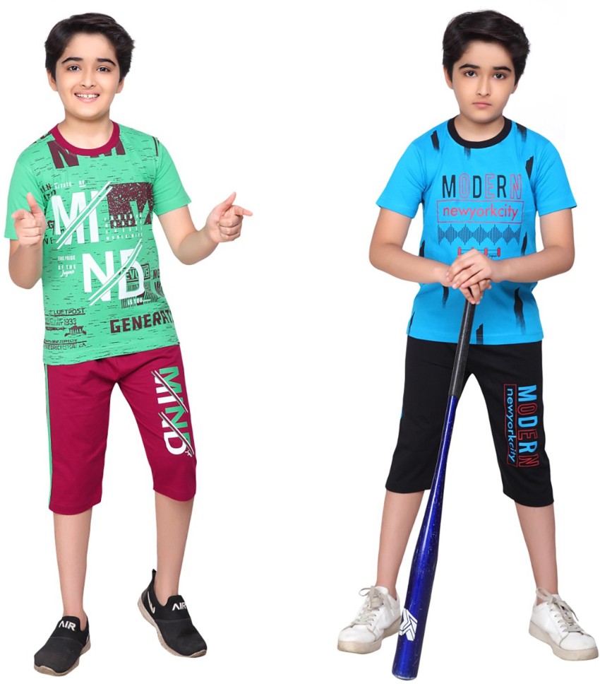 Boys' Fashion T-shirt + Capri Pants Two Pieces Set – SUNJIMISE Kids Fashion