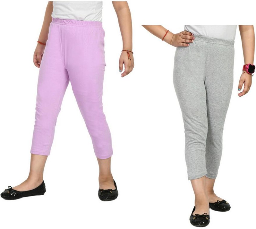Buy IndiWeaves Girls Cotton Solid Regular Fit Capri 3/4th Pants
