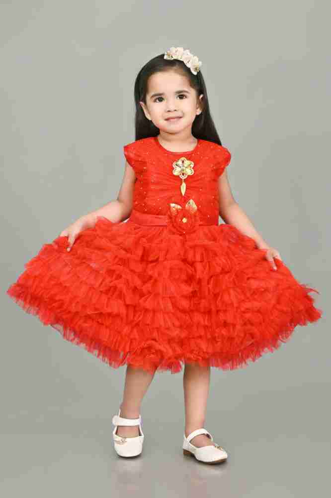 Baby dress sales red colour