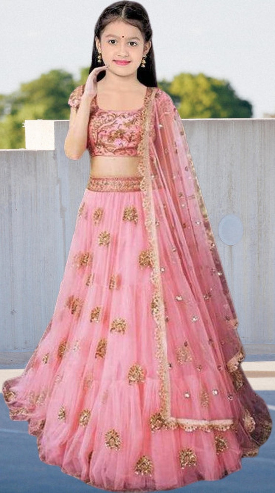 Pink Georgette Kids/Girls Lehenga Choli – Mehak Boutique