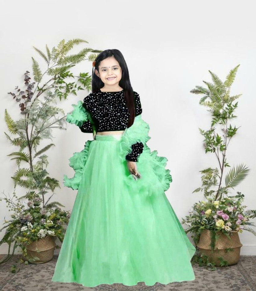 Wedding Pink And Green Lehenga Choli For Girls – bollywoodlehenga