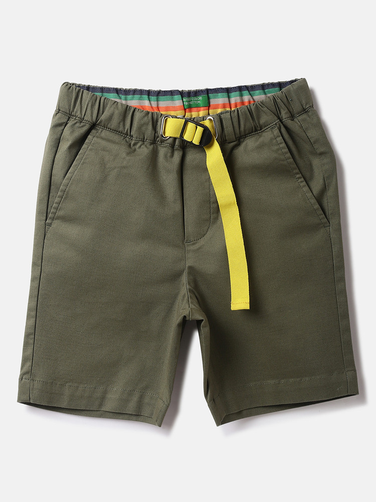 United Colors of Benetton Short For Boys Casual Solid Cotton Blend