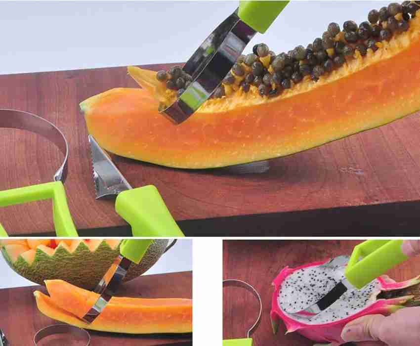 1pc 2 In 1 Melon Baller Scoop, Stainless Steel Double Sided Fruit