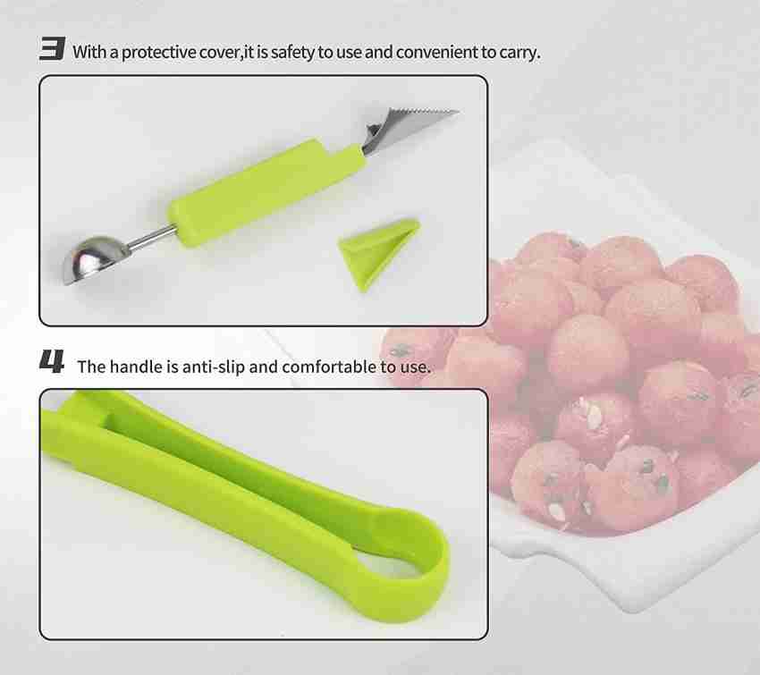 Melon Baller Scoop Set Dual Function Stainless Steel Fruit Salad Scoop  Spoon Baller Carving Cutter for DIY Fruit Ice Cream Tools - AliExpress