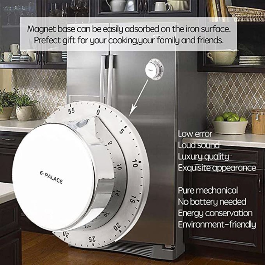 Mechanical Kitchen Timer Loud Alarm Sound with Magnet, 60 Minutes