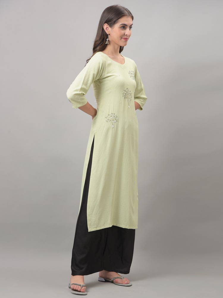 Dollar Missy Women Self Design Straight Kurta - Buy Dollar Missy