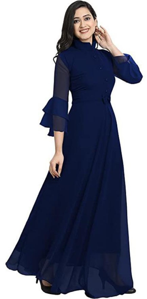 Details more than 155 navy blue plain gown - camera.edu.vn