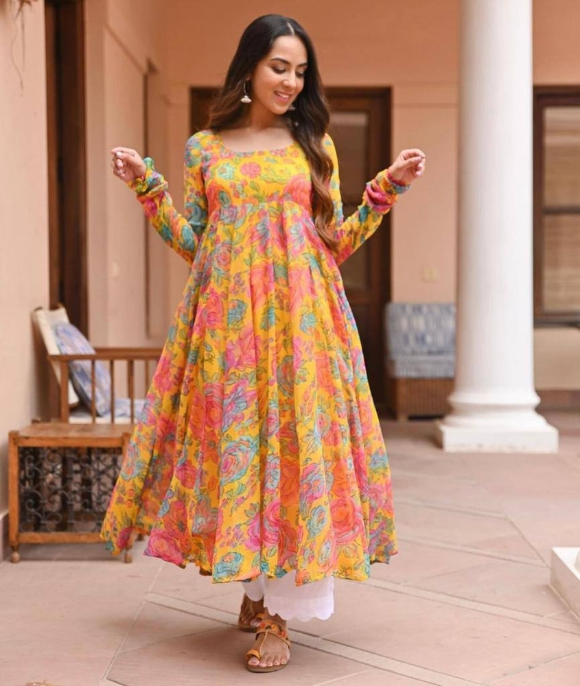 Aggregate 149+ full sleeve anarkali kurti best netgroup.edu.vn