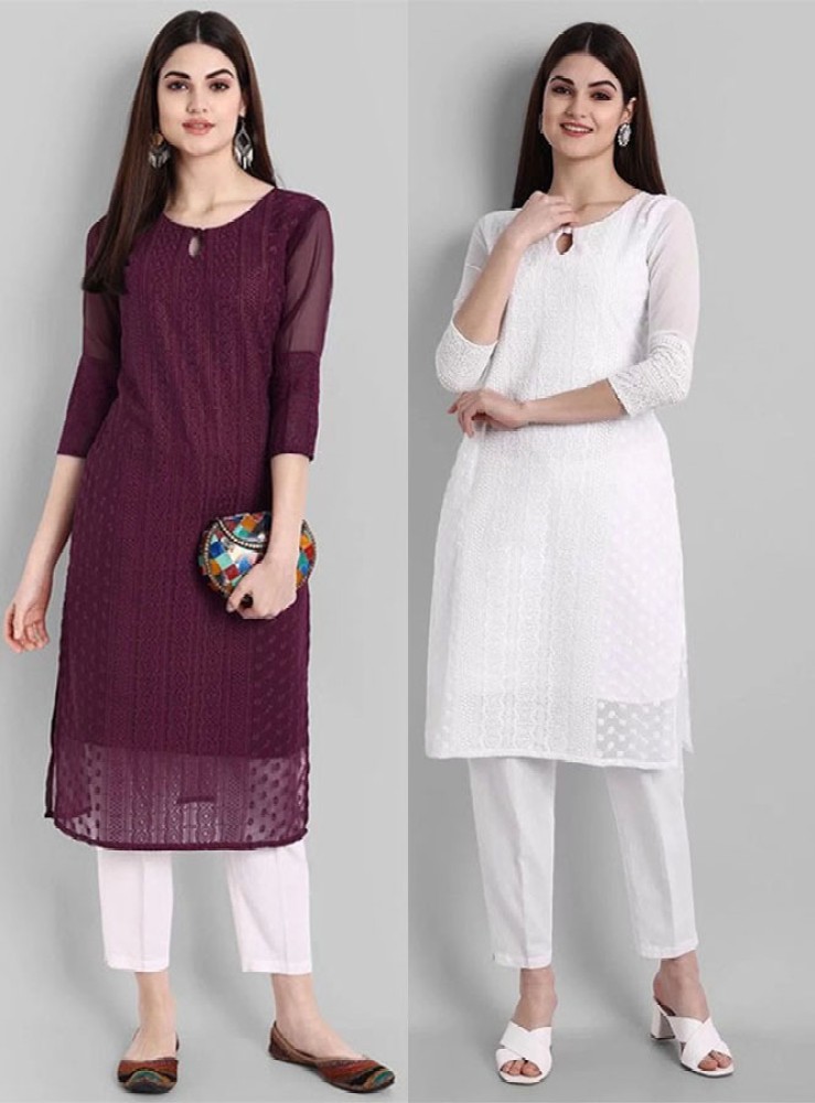 Buy White Modal Cotton Kurta Sharara Set Lucknow Chikankari Online in India   Etsy