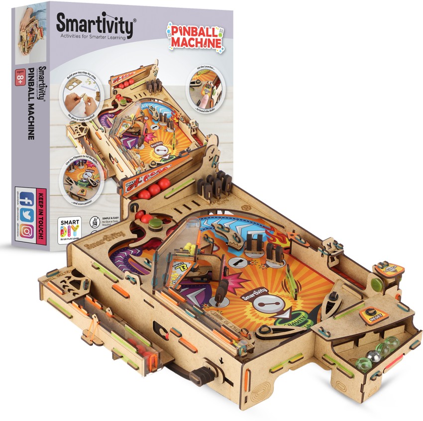 Build Your Own Working Pinball Machine | Create a Fully Functioning Cardboard Pinball Machine | for Kids Ages 8+ | Sustainable Slot Together Kit
