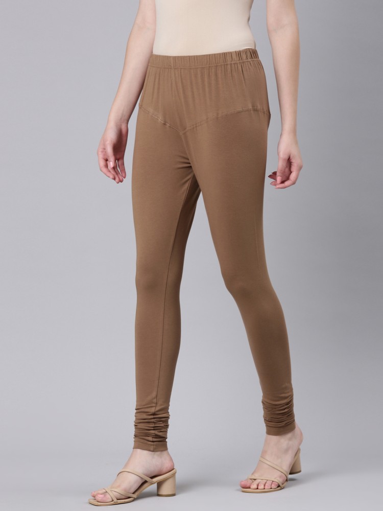 Churidar Fit Mixed Cotton with Spandex Stretchable Leggings Brown