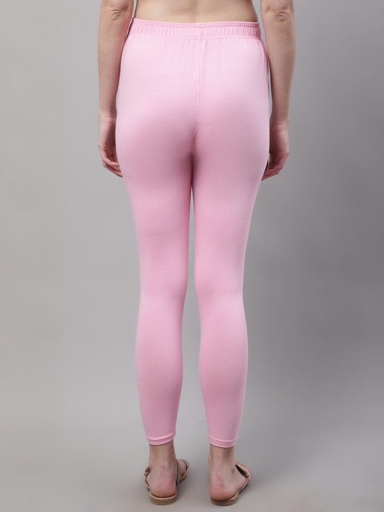 Frenchtrendz  Buy Frenchtrendz Cotton Spandex Baby Pink Ankle Leggings  Online India