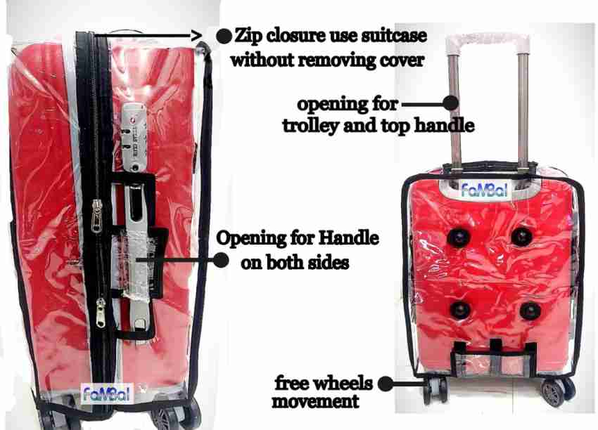 Handcuffs Transparent Luggage Trolley Protective Covers PVC Waterproof  Travel Bag Suitcase Cover (19 Inches) : : Fashion
