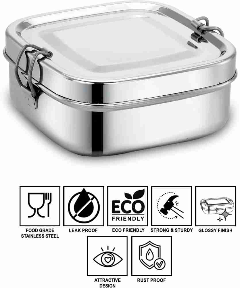 OCTRA Lunch Box for Kids, Lunch Box for Kids – Leak Proof 4 Compartment  Insulated Lunch Box Stainless Steel Tiffin Box for Boys, Girls, School 