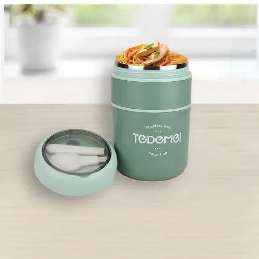 710ML Stainless Steel Lunch Box Drinking Cup With Spoon Food