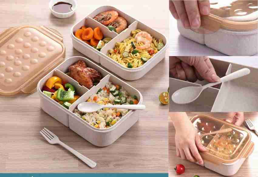 Adult Lunch Box, 1200 Ml 3-Compartment Bento Lunch Box, Lunch