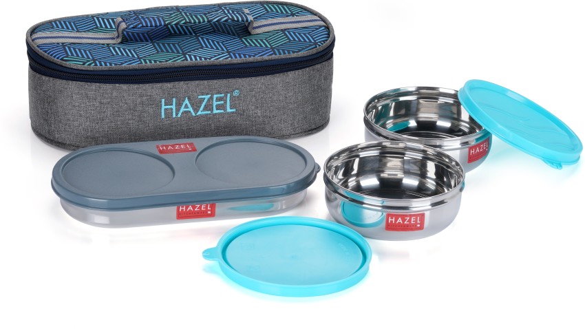 Hazel Steel Tiffin Box For Office  Stainless Steel Lunch Box, 500