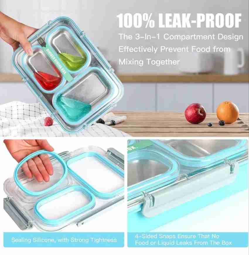 Adult Lunch Box, 1200 ML 3-Compartment Bento Lunch Box, Lunch