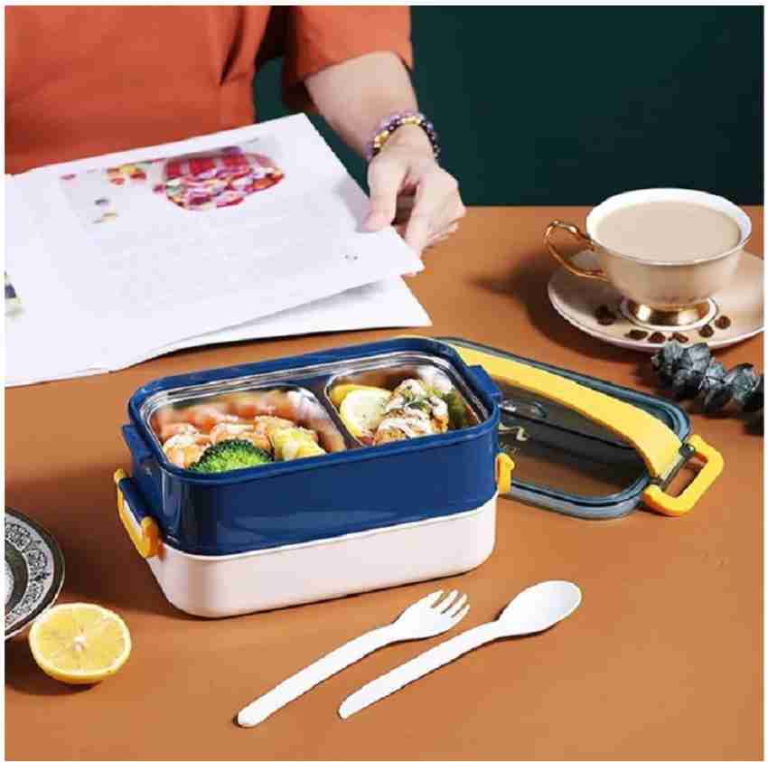 Topware onlinedeals Warm Fresh Food Steel Double Decker 3 Container Premium  Lunchbox with Zipped Thermal Pouch Bag (2x300ml, 1x420ml, Multicolour) 3  Containers Lunch Box (1000 ml) - Price History