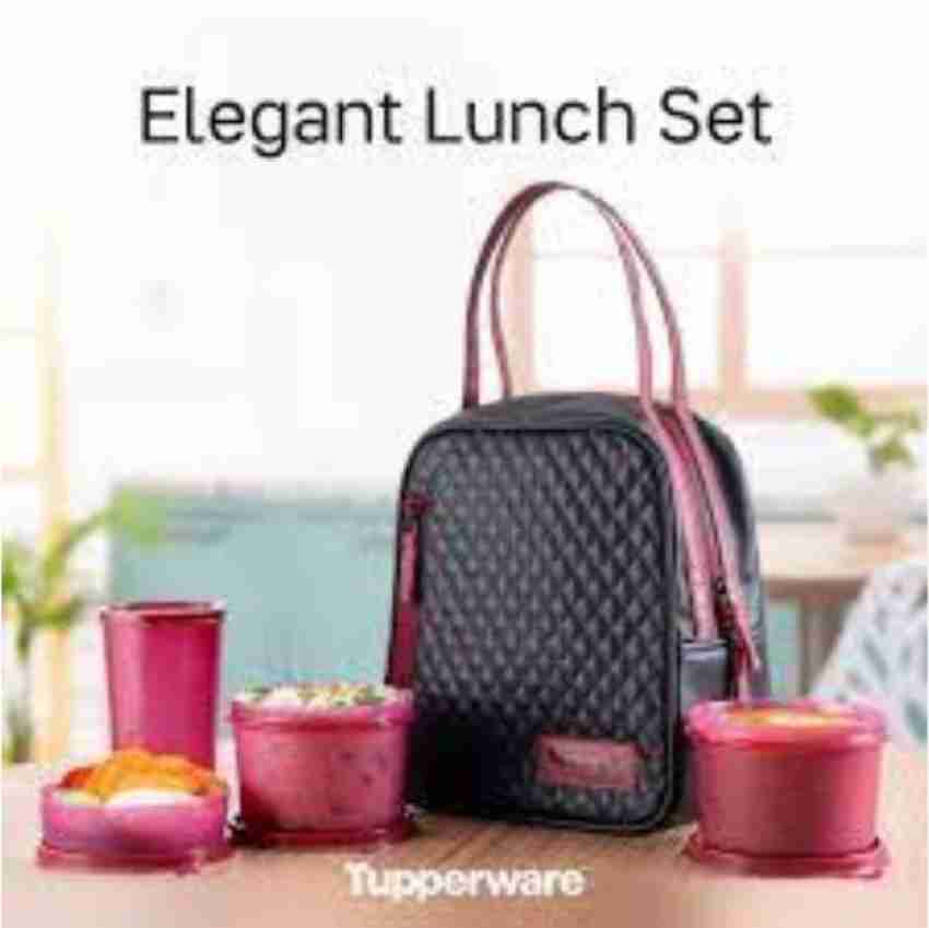  Tupperware Plastic Elegant Lunch Set for Women (Pink