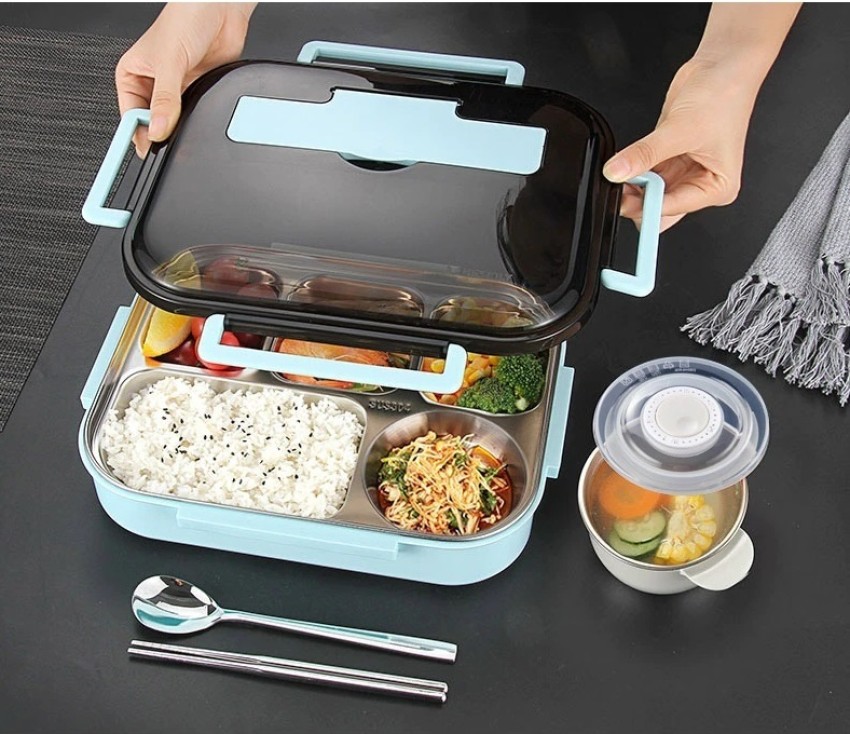 WORTHBUY Thermal Lunch Box Microwave Safe 18/8 Stainless Steel Food  Container For Kid Adult Leak-Proof Lunch Container Food Jar